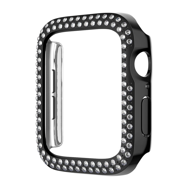 Lisslune | For Apple Watch Series 3 / 2 / 1 38mm Coating Dual-Row Diamond Hollow PC Watch Case (Black)