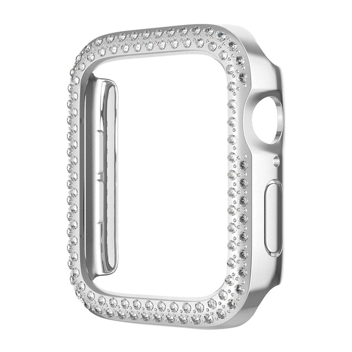 Lisslune | For Apple Watch Series 3 / 2 / 1 42mm Coating Dual-Row Diamond Hollow PC Watch Case (Silver)
