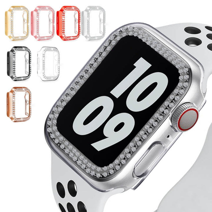 Lisslune | For Apple Watch Series 3 / 2 / 1 42mm Coating Dual-Row Diamond Hollow PC Watch Case (Transparent)
