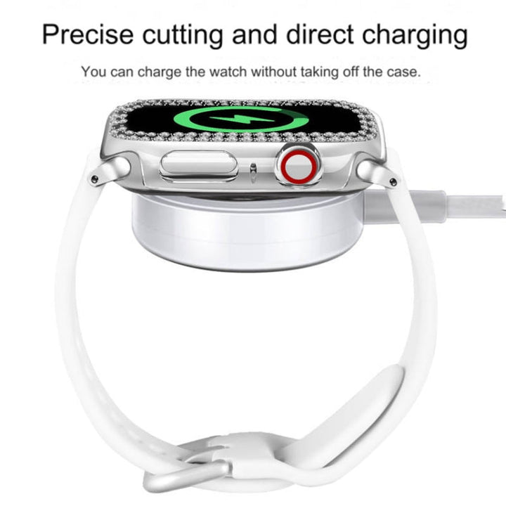 Lisslune | For Apple Watch Series 3 / 2 / 1 42mm Coating Dual-Row Diamond Hollow PC Watch Case (Transparent)