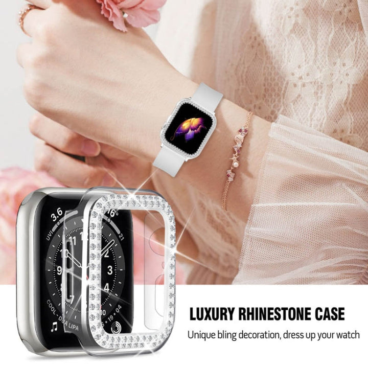 Lisslune | For Apple Watch Series 3 / 2 / 1 38mm Coating Double Row Diamond Hollow PC Watch Case (Transparent)