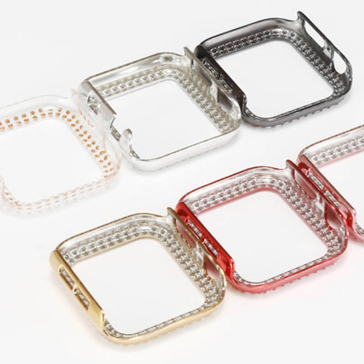 Lisslune | For Apple Watch Series 3 / 2 / 1 38mm Coating Double Row Diamond Hollow PC Watch Case (Transparent)