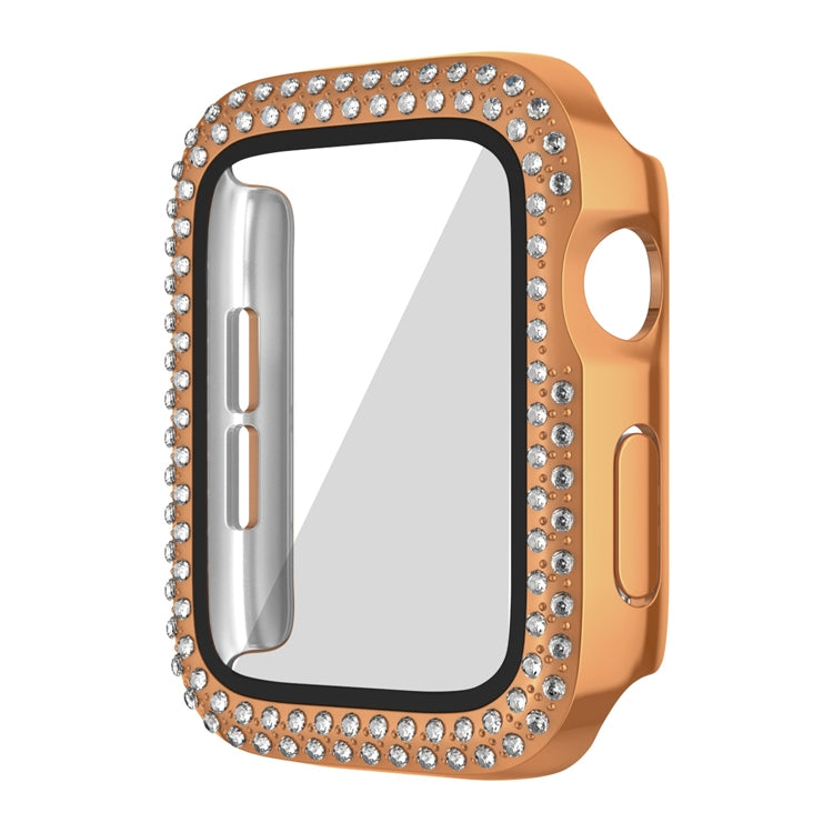 Lisslune | For Apple Watch Series 3 / 2 / 1 38mm Platinum Dual-Row Diamond PC Watch Case with Film (Rose Gold)