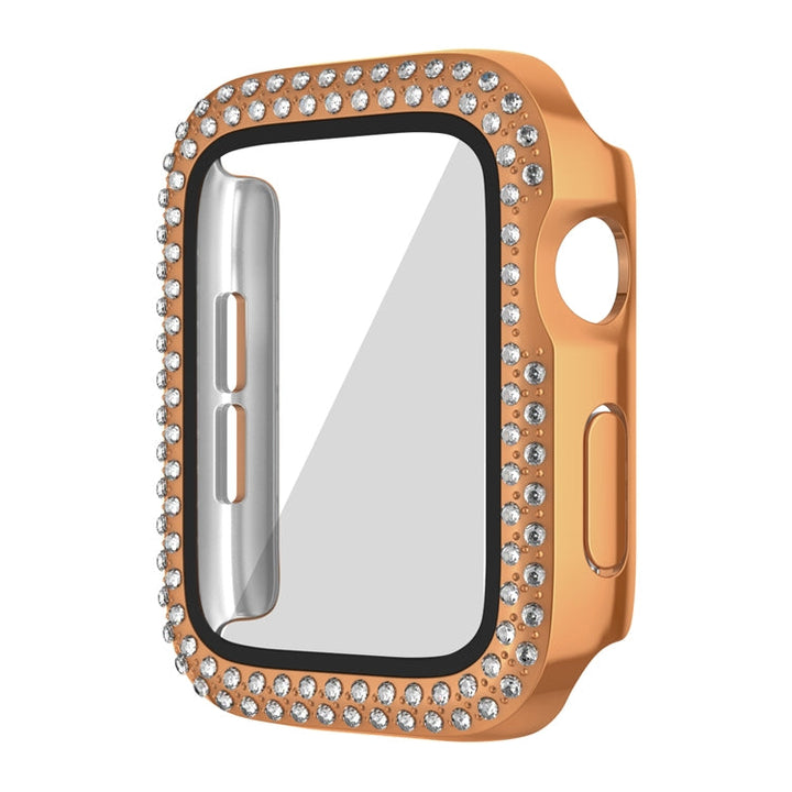Lisslune | For Apple Watch Series 3 / 2 / 1 38mm Platinum Dual-Row Diamond PC Watch Case with Film (Rose Gold)
