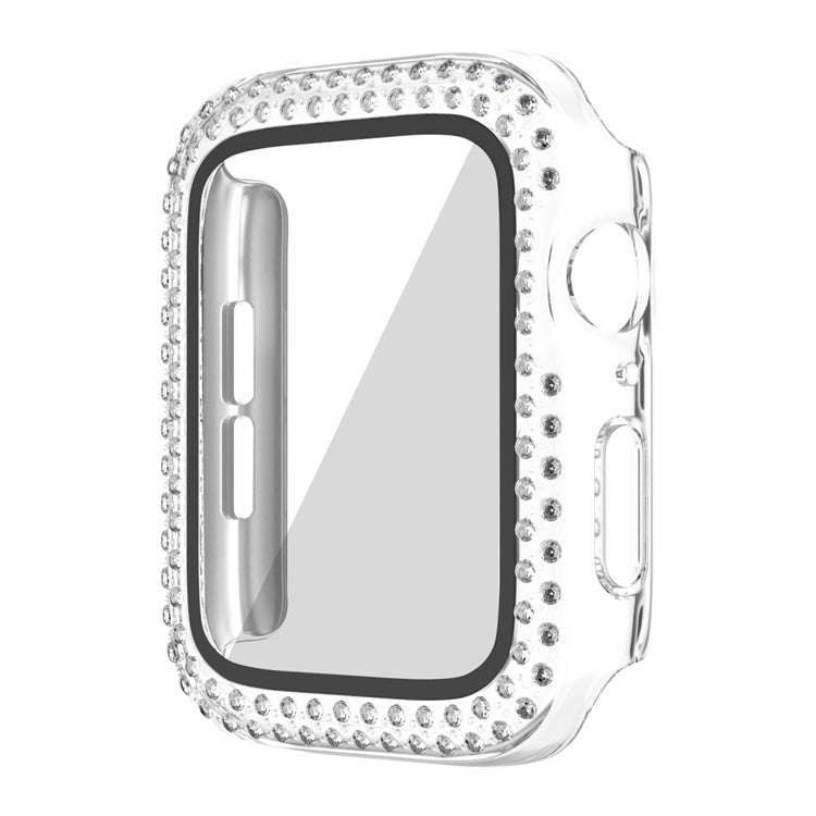 Lisslune | For Apple Watch Series 3 / 2 / 1 38mm Coating Dual-Row Diamond PC Watch Case with Film (Transparent)