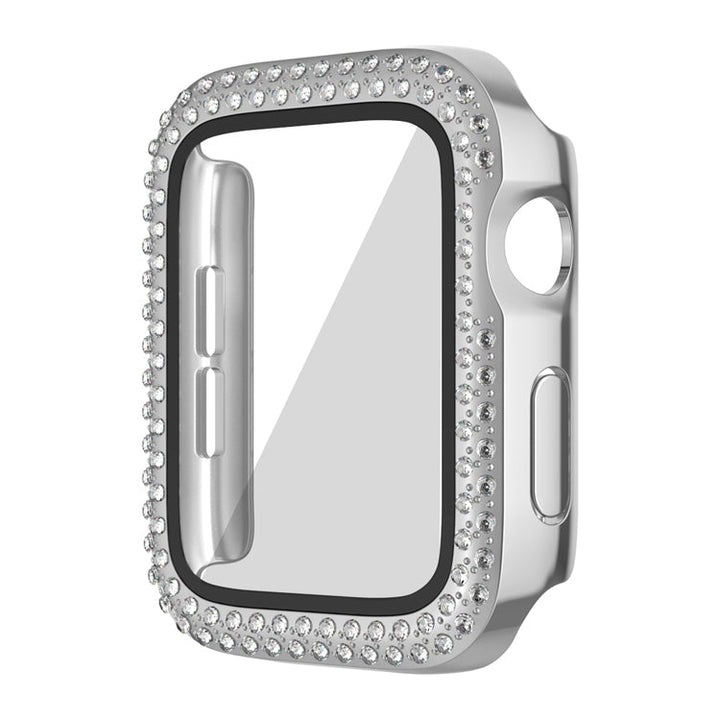 Lisslune | For Apple Watch Series 3 / 2 / 1 38mm Plating Dual-Row Diamond PC Watch Case with Film (Silver)