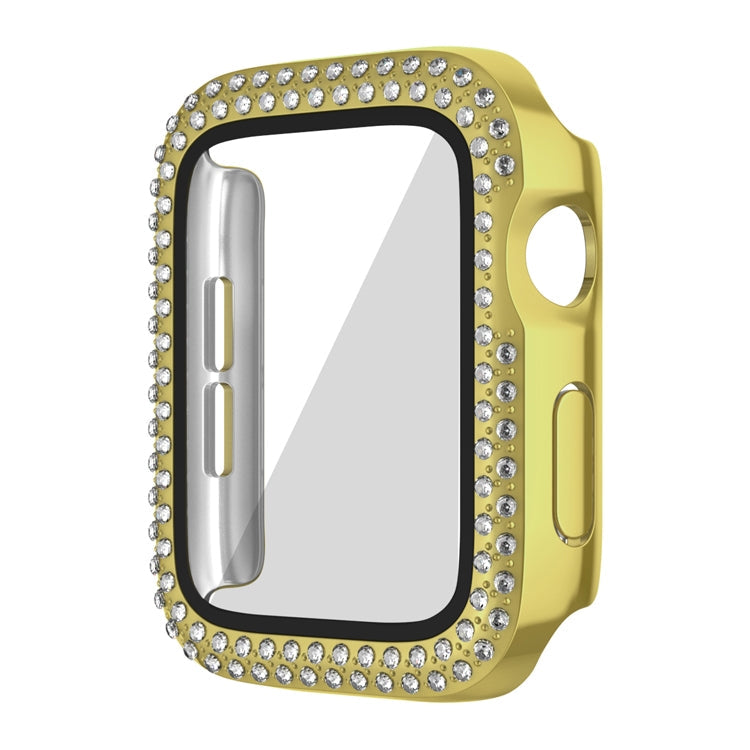 Lisslune | For Apple Watch Series 3 / 2 / 1 42mm Coating Dual-Row Diamond PC Watch Case with Film (Gold)