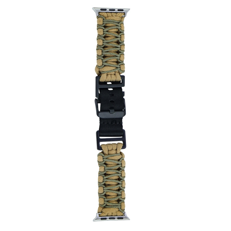 Lisslune | For Apple Watch SE 40mm Double Layer Braided Paracord Buckle Strap (Khaki Army Green)