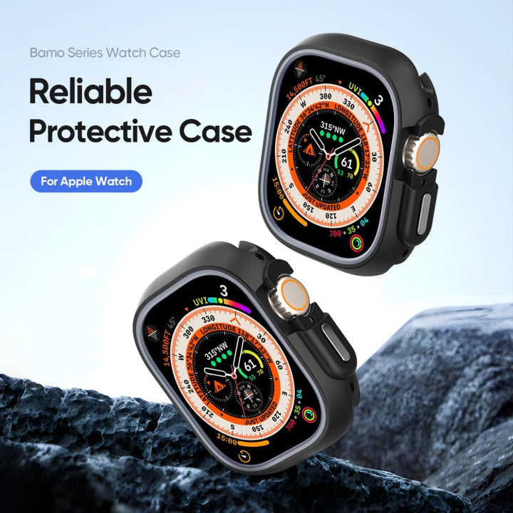 Lisslune | For Apple Watch Ultra 2 49mm / Ultra 49mm DUX DUCIS Bamo Series Hollow PC + TPU Watch Protective Case (Black + Gray)