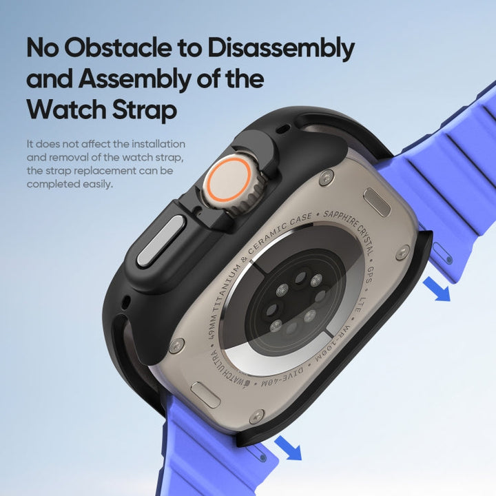 Lisslune | For Apple Watch Ultra 2 49mm / Ultra 49mm DUX DUCIS Bamo Series Hollow PC + TPU Watch Protective Case (Black + Gray)