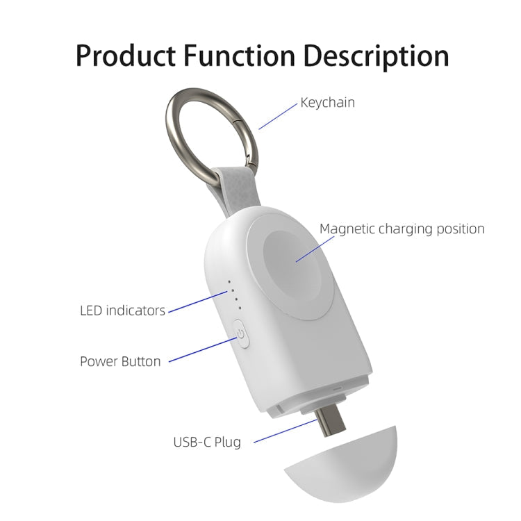 Lisslune | For Apple Watch / AirPods Series U16 Portable Magnetic Wireless Charger (White)