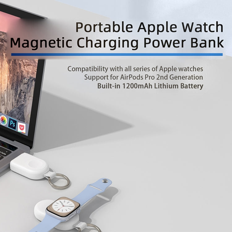 Lisslune | For Apple Watch / AirPods Series U16 Portable Magnetic Wireless Charger (White)