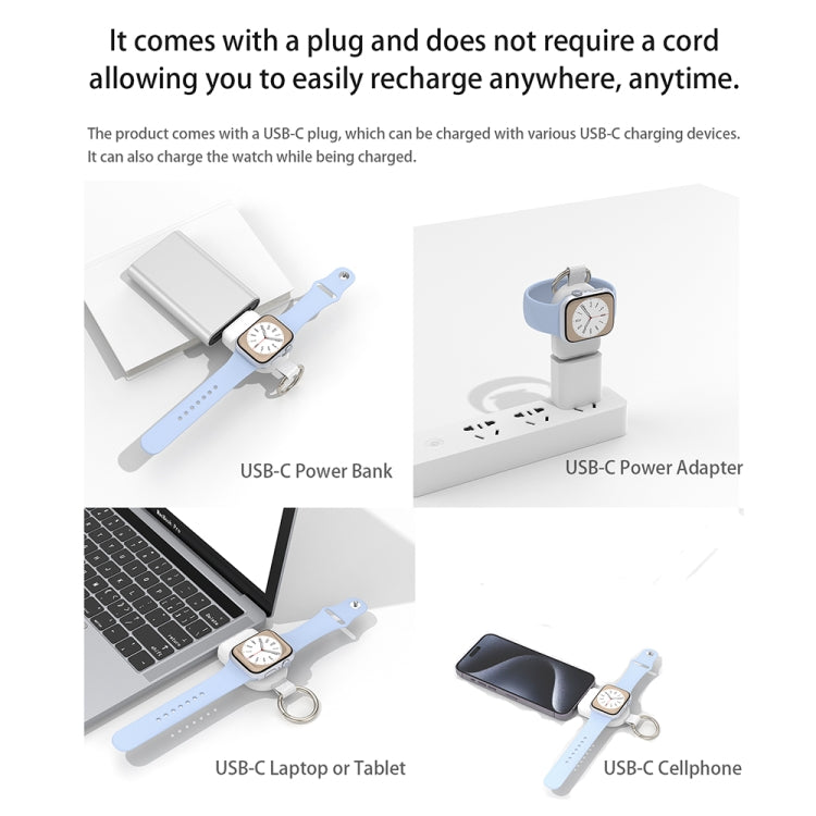 Lisslune | For Apple Watch / AirPods Series U16 Portable Magnetic Wireless Charger (White)