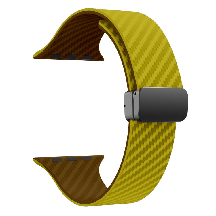 Lisslune | For Apple Watch Ultra 2 49mm Carbon Fiber Magnetic Black Buckle Watch Strap (Olive Brown)
