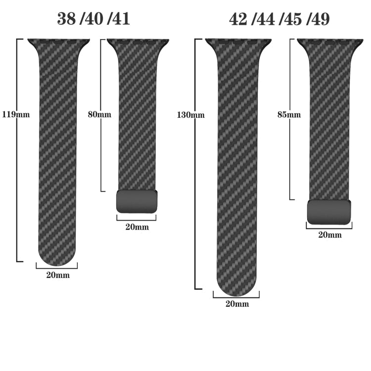 Lisslune | For Apple Watch Series 8 45mm Carbon Fiber Magnetic Black Buckle Watch Band (Black Gray)
