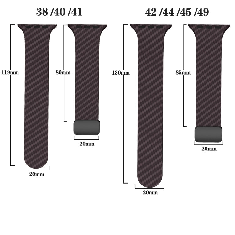 Lisslune | For Apple Watch 38mm Carbon Fiber Magnetic Black Buckle Strap (Dark Brown Black)