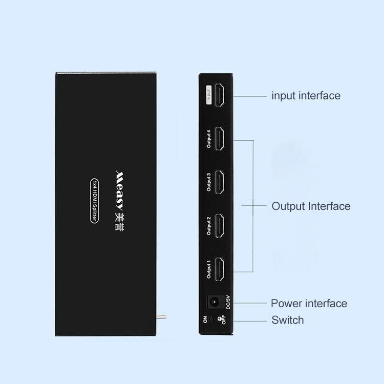 Lisslune | Measy SPH104 1 to 4 4K HDMI 1080P simultaneous display splitter (EU plug)