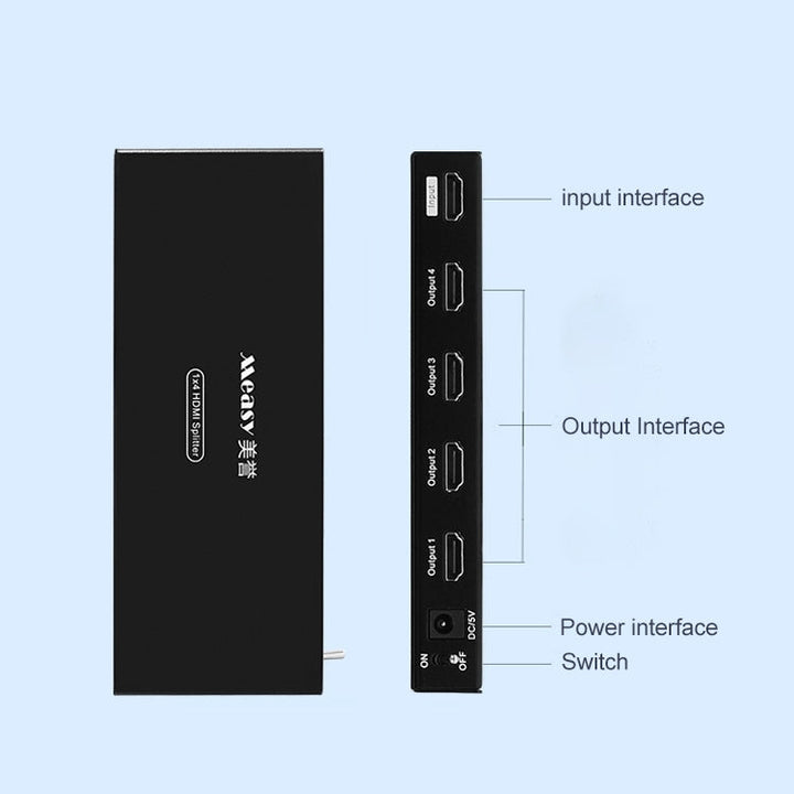 Lisslune | Measy SPH104 1 to 4 4K HDMI 1080P simultaneous display splitter (EU plug)