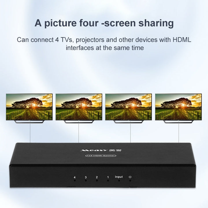 Lisslune | Measy SPH104 1 to 4 4K HDMI 1080P simultaneous display splitter (EU plug)