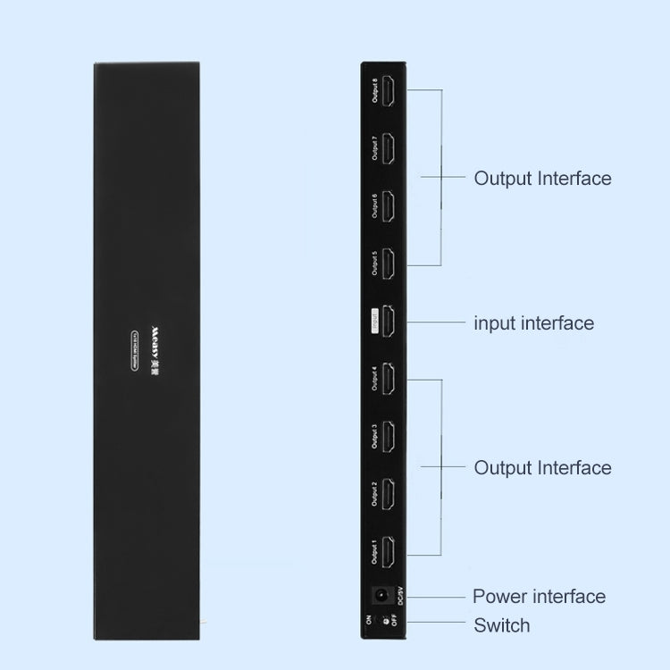 Lisslune | Measy SPH108 1 to 8 4K HDMI 1080P simultaneous display splitter (AU plug)