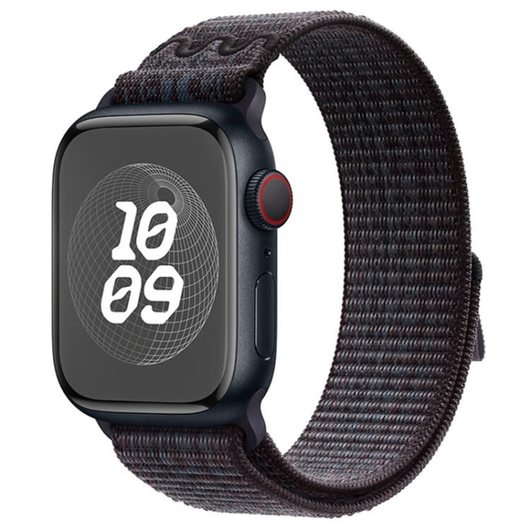 Lisslune | For Apple Watch Series 10 46mm / 9 45mm Loop Nylon Wristwatch (Black Blue)