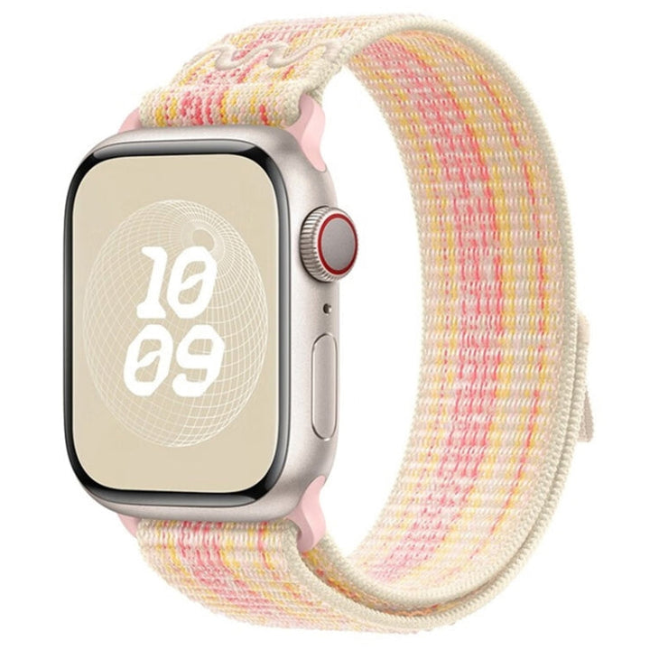 Lisslune | For Apple Watch Ultra 49mm Loop Nylon Watch Strap (Starlight Yellow Pink)