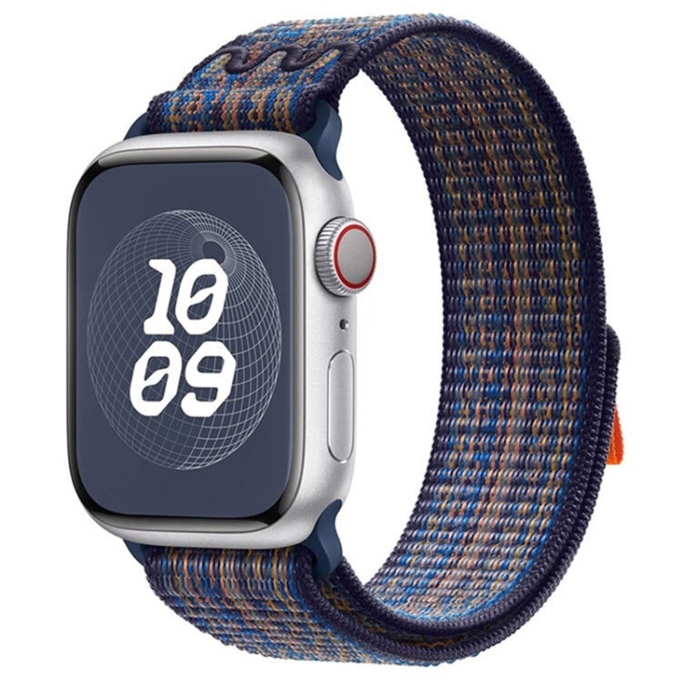 Lisslune | For Apple Watch 42mm Loop Nylon Watch Strap (Royal Blue Orange)