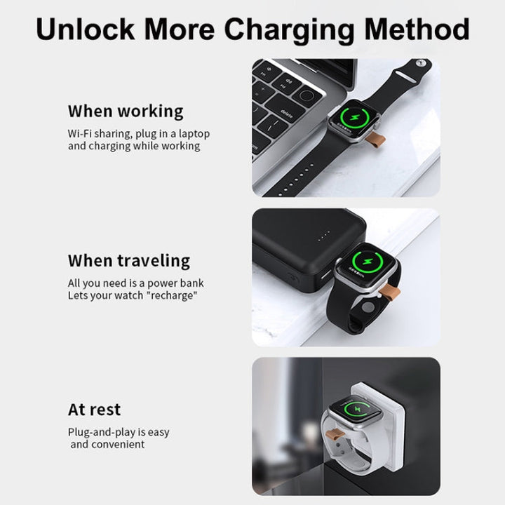 Lisslune | For Apple Watch Series X52 Portable Wireless Charger (Black)