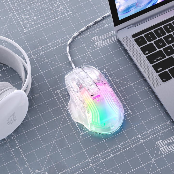 Lisslune | ONIKUMA CW923 RGB Lighting Wired Mouse (Transparent)