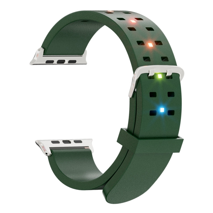 Lisslune | For Apple Watch Ultra 49mm Bright Colorful Light Silicone Strap (Green)