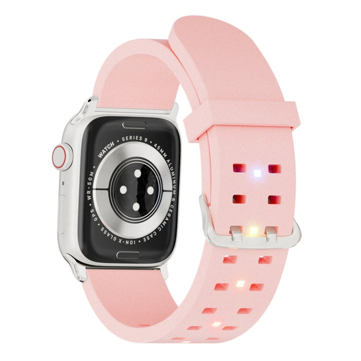 Lisslune | For Apple Watch Ultra 49mm Bright Colored Light Silicone Watch Band (Pink)