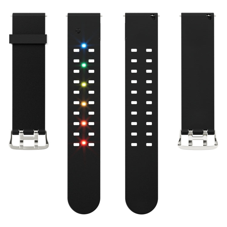 Lisslune | For Apple Watch Ultra 49mm Bright Colorful Light Silicone Watch Band (Black)