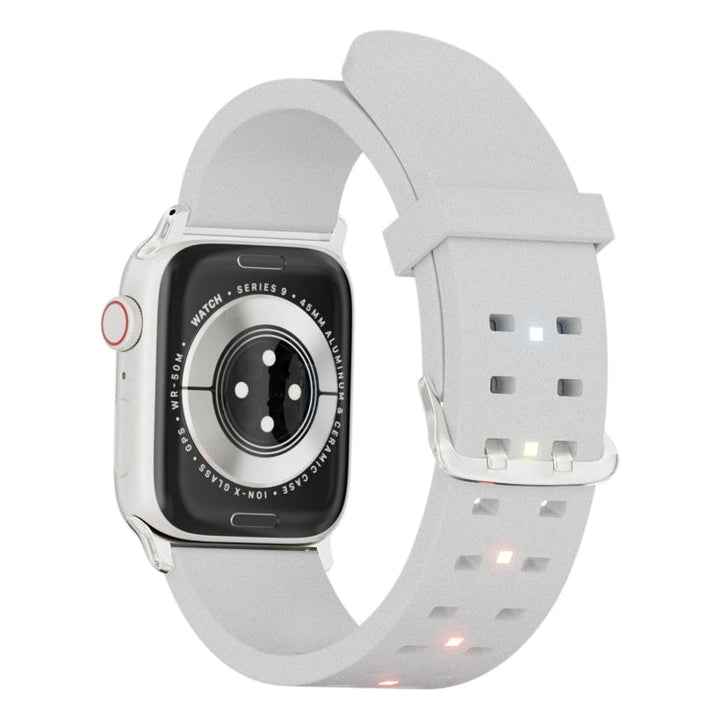 Lisslune | For Apple Watch Ultra 49mm Glowing Colorful Light Silicone Bracelet (Light Gray)