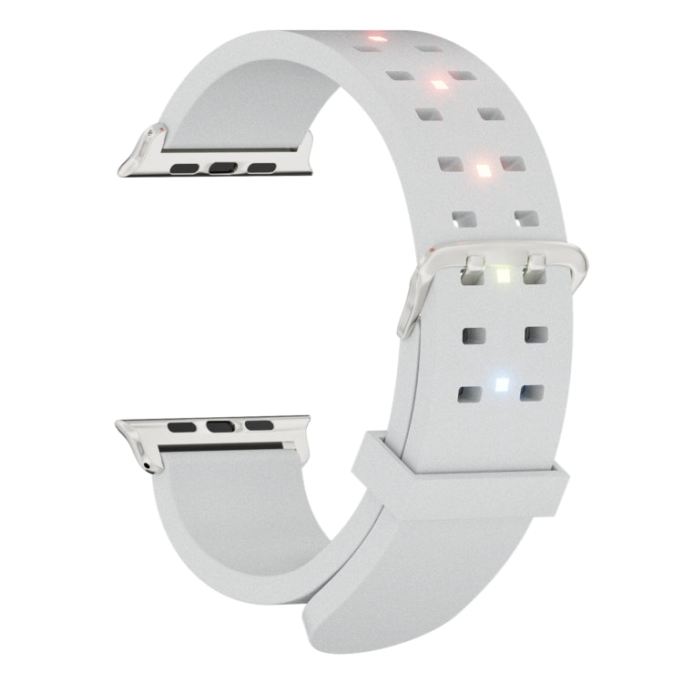 Lisslune | For Apple Watch Ultra 49mm Glowing Colorful Light Silicone Bracelet (Light Gray)