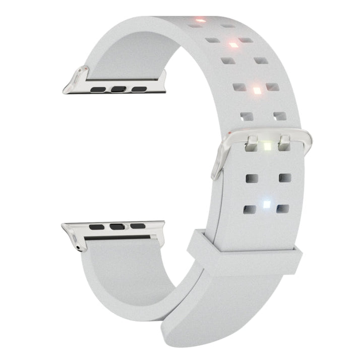 Lisslune | For Apple Watch Ultra 49mm Glowing Colorful Light Silicone Bracelet (Light Gray)