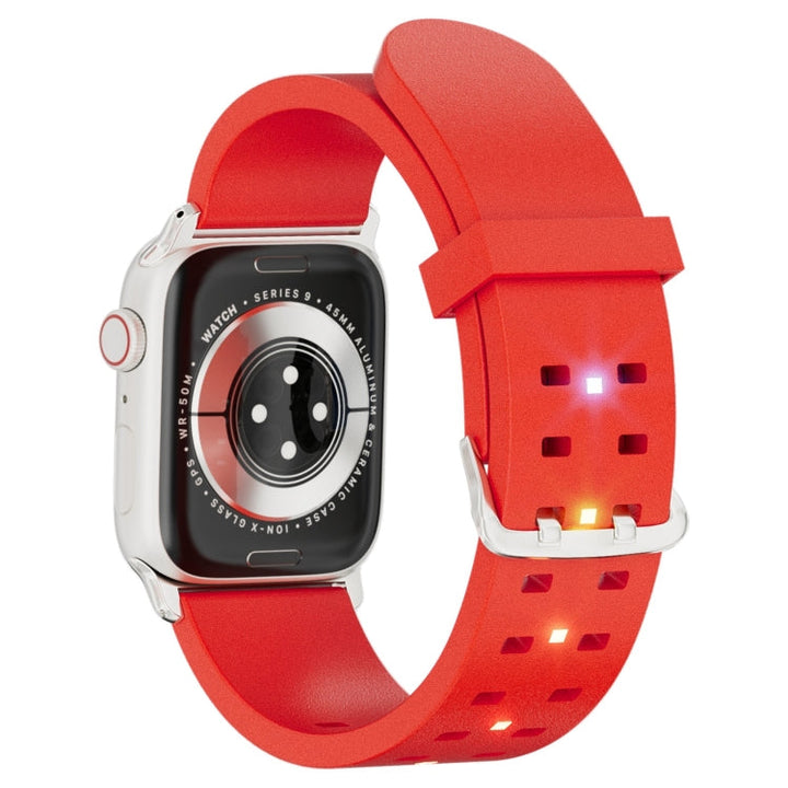 Lisslune | For Apple Watch Ultra 49mm Bright Colorful Light Silicone Band (Red)