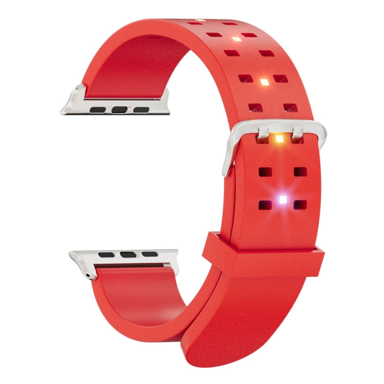 Lisslune | For Apple Watch Ultra 49mm Bright Colorful Light Silicone Band (Red)