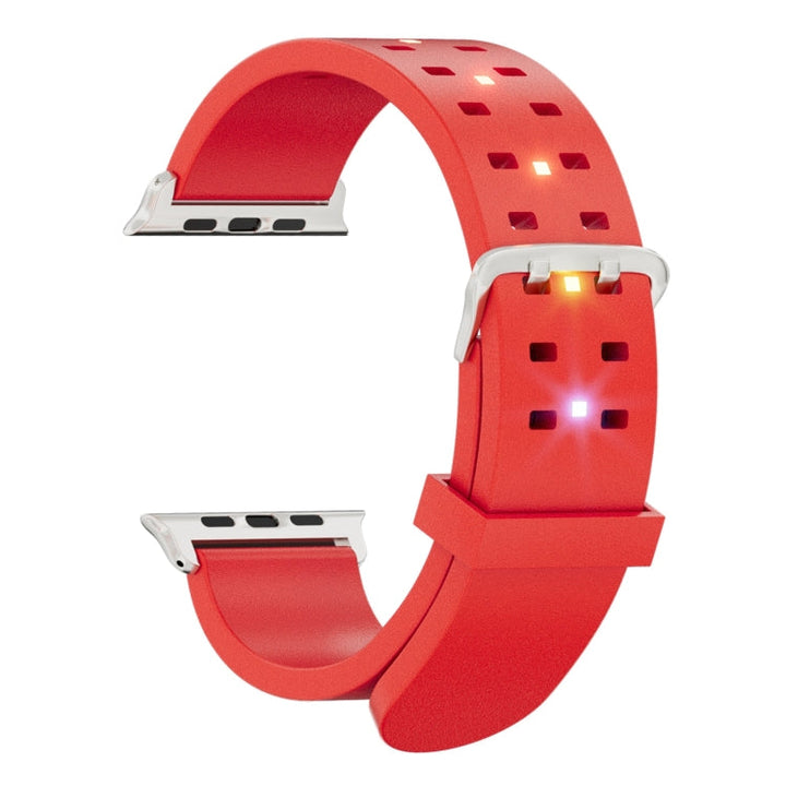 Lisslune | For Apple Watch Ultra 49mm Bright Colorful Light Silicone Band (Red)