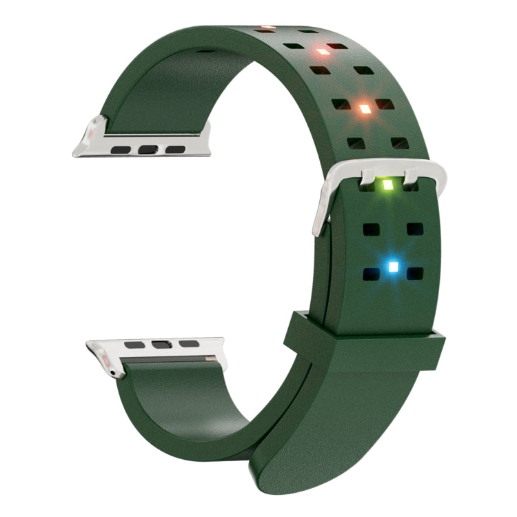 Lisslune | For Apple Watch SE 2022 44mm Bright Colorful Light Silicone Strap (Green)