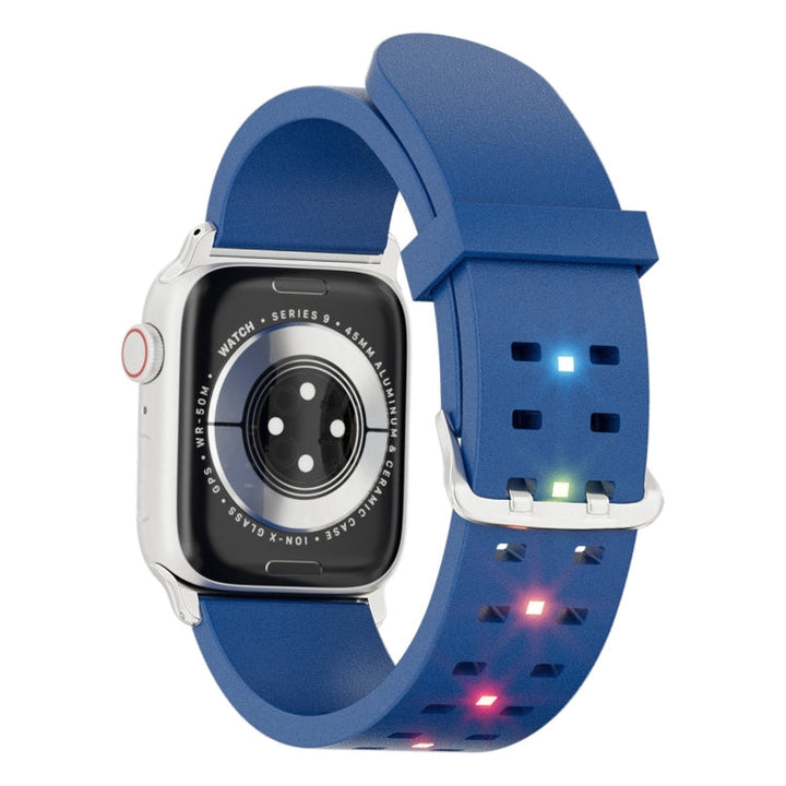 Lisslune | For Apple Watch Series 2 38mm Luminous Colorful Light Silicone Watch Band (Blue)