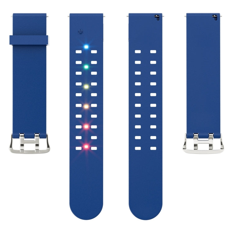 Lisslune | For Apple Watch Series 2 38mm Luminous Colorful Light Silicone Watch Band (Blue)