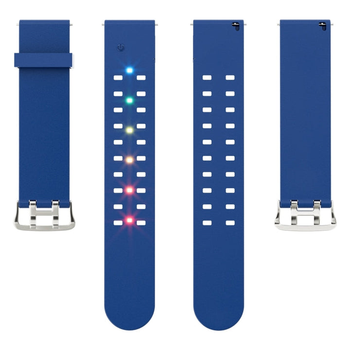 Lisslune | For Apple Watch Series 2 38mm Luminous Colorful Light Silicone Watch Band (Blue)