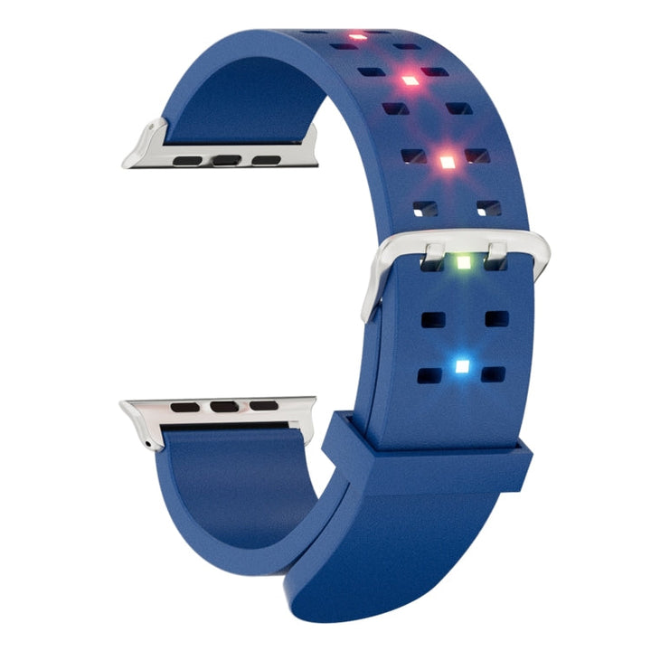 Lisslune | For Apple Watch Series 2 38mm Luminous Colorful Light Silicone Watch Band (Blue)