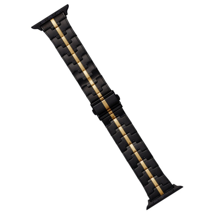 Lisslune | For Apple Watch Ultra 49mm Stainless Steel Watch Band (Black Gold)
