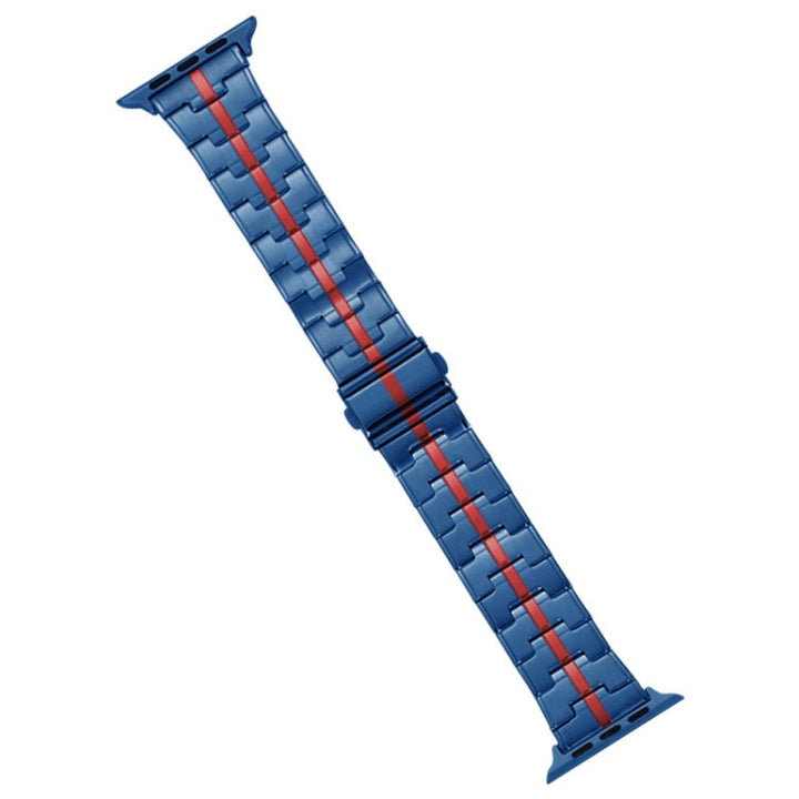 Lisslune | For Apple Watch Ultra 49mm Stainless Steel Bracelet (Blue Red)