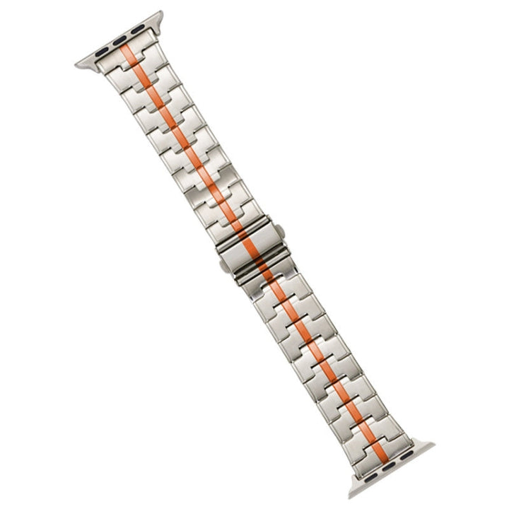 Lisslune | For Apple Watch Ultra 49mm Stainless Steel Watch Band (Starlight Orange)