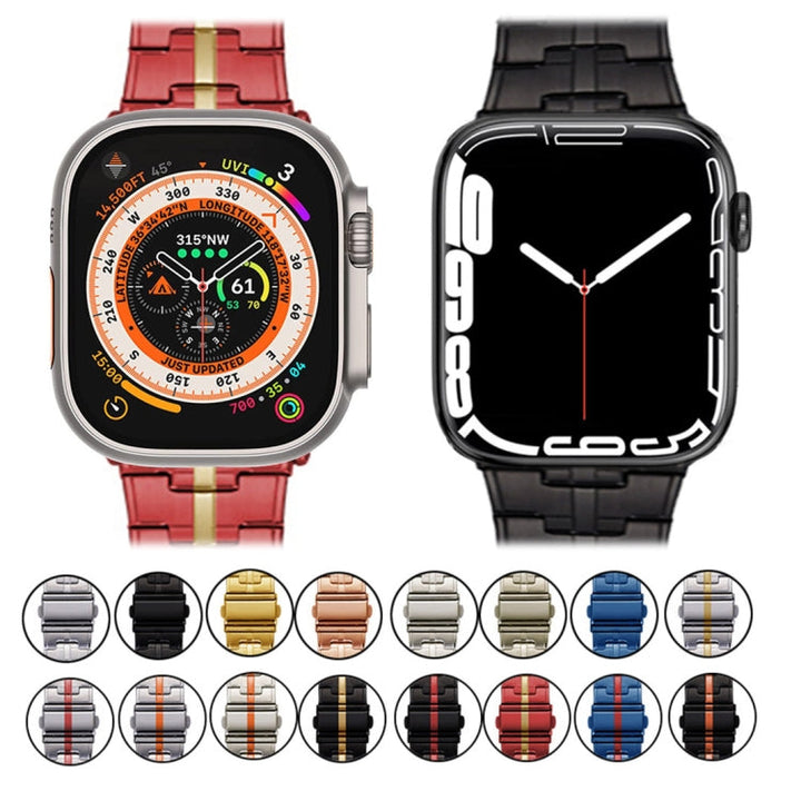Lisslune | For Apple Watch Series 9 41 mm Stainless Steel Band (Titanium)