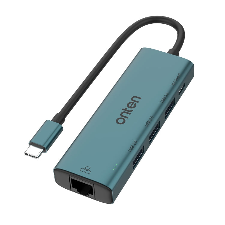 Lisslune | Onten UC121 5 in 1 USB-C / Type-C to USB 3.0 HUB with 5V input & 100Mbps network card