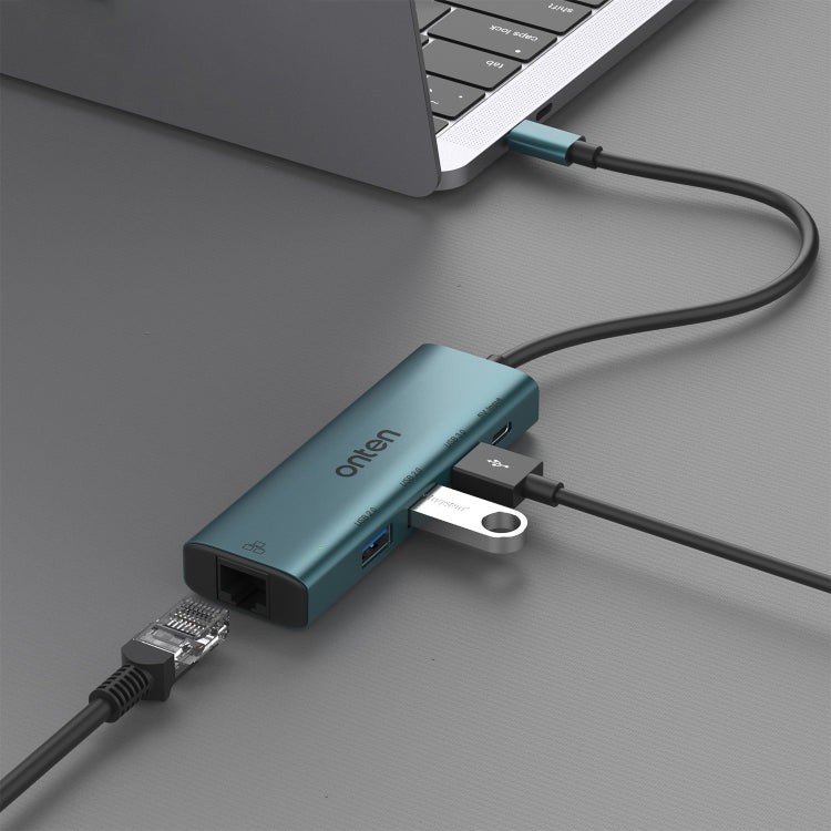 Lisslune | Onten UC121 5 in 1 USB-C / Type-C to USB 3.0 HUB with 5V input & 100Mbps network card