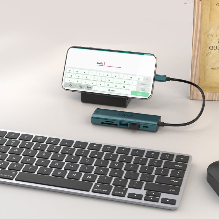 Lisslune | Onten UC122 6 in 1 USB-C / Type-C to SD + TF Card + USB 3.0 HUB with 5V Input & 100Mbps Network Card